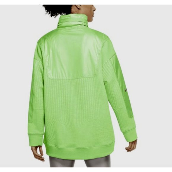Nike CV0303 City Ready 1/4 Zip Jacket Tuck Away Hood Bright Green ( L ) - Picture 2 of 8